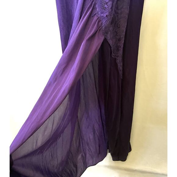 Frederick’s of Hollywood Nightgown Slip Dress – Purple Nylon L, USA (Vtg) - Picture 4 of 7